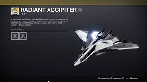 Nov 20, 2020 · destiny 2: Destiny 2 How To Get The Radiant Accipiter Ship From The Harbinger Bird Of Prey Quest Gamespot