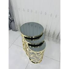 Bu ürün 124 kişi tarafından incelendi. Vip Pervane Ayakli Aynali Metal Zigon Sehpa 3 Lu Fiyati