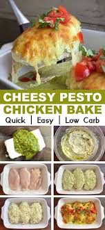 Cheesy Pesto Baked Chicken Recipe Baked Pesto Chicken Recipes Chicken Pesto Recipes