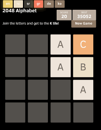 In alphabet 2048, it's time to play the classical puzzle game 2048, but this time we will play it with the letters! Github Mishop 2048 Alphabet 2048 Alphabet