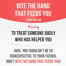 Don T Bite The Hand That Feeds You Meaning Don T Bite The Hand That Feeds You Poisk V Google With Images English Idioms Learn English Idioms