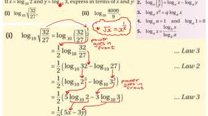 Now, to check whether (1,2) will lie on the line 3x−2y=6, we have to put the value of (x,y) in the given equation. Lc Hl Rewriting Logs In Terms Of X And Y Youtube