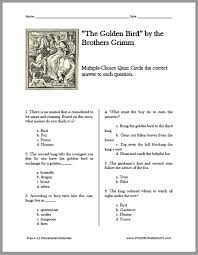 The Golden Bird Fairy Tale Ebook Free To Print With Worksheets Pdfs Brothers Grimm Fairy Tales Brothers Grimm Interactive Lessons