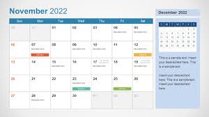 November 2022 Powerpoint Calendar Slidemodel