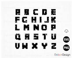 Minecraft Alphabet Letters Svg Png Files Lettering Alphabet Svg Cricut