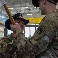 U.S. Army Lt. Col. Thomas M. Feltey, left, and Command