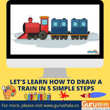 Share With Your Kids 5 Simple Steps To Draw A Train Digital Education Education Foundation Primary Maths