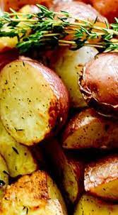 Ina Garten S Garlic Roasted Potatoes Potato Side Dishes Roasted Potato Recipes Garlic Roasted Potatoes