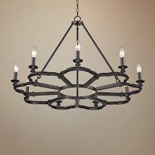 Saxon 34 3 4 Wide Aged Bronze 9 Light Chandelier 60k63 Lamps Plus