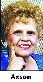 EVANGELINE AXSON Obituary (2011)