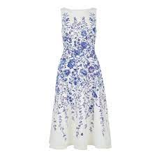 Hobbs Evelyn Dress Blue/White