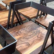 Handcrafted Wood And Metal Frame Dining Chair Model Name Etsy Wood And Metal Metal Furniture Design Dining Room Chairs Modern