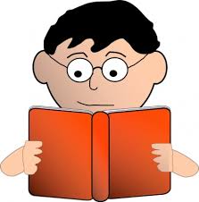 See book cartoon stock video clips. Man Reading With Glasses Clip Art Free Vector
