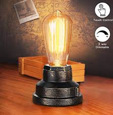 Insert the bulb into the lamp base, put the glass cover on the base. Boncoo Touch Control Table Lamp Vintage Desk Lamp Small Industrial Touch Light Bedside Dimmable Nightstand Lamp Steampunk Accent Light Edison Lamp Base Antique Night Light For Living Room Bedroom Pricepulse