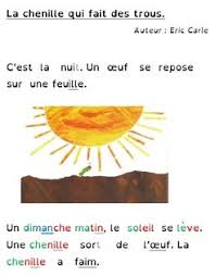 Tapuscrit La Chenille Qui Fait Des Trous Par Eric Carle Pour Dyslexiques La Chenille Qui Fait Des Trous Eric Carle Chenille