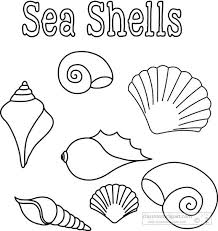 Black And White Saltwater Fish Clipart Seashells Poster Black White Outline Jpg Starfish Drawing Sea Shells Seashells Template