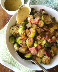Roasted Brussels Sprouts Ham With Sweet Mustard Drizzle Pederson S Natural Farms Recipe Leftover Brussel Sprouts Brussel Sprouts Leftover Ham Recipes