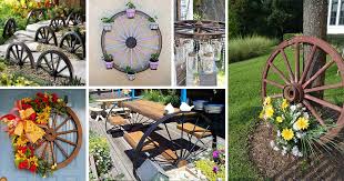 I absolutely love these wagon wheels. 16 Magnificent Ways To Use Old Wagon Wheels In Your Garden The Art In Life