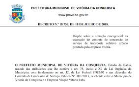 Update this logo / details. Prefeitura De Vitoria Da Conquista Ba Decreta Emergencia No Transporte Publico Municipal