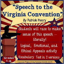 Patrick Henry Speech To The Virginia Convention Teaching American Literature Social Studies Lesson Plans Patrick Henry