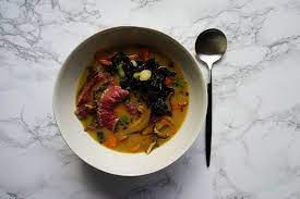 Nigel Slater S Miso Soup With Beef And Kale Recipe On Food52 Recipe Kale Recipes Food 52 Healthy Recipes