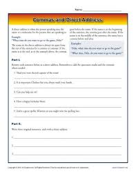 Commas And Direct Address Comma Worksheets Direct Address Punctuation Worksheets Commas Direct Address