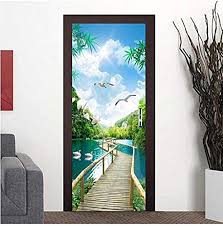 Discount on colorful leaf pattern diy room corridor decor waterproof wall sticker and get fast shipping on best promotion today. Bridge Wall Paper Bedroom Living Room Home Decor Door Sticker Door Covering Sticker Nature Wall Art Door Mural Door Wallpaper Wall Decor Home Living Delage Com Br