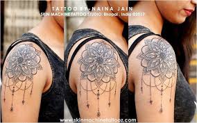 Dotwork Mandala Tattoo By Naina Jain At Skin Machine Tattoo Studio Follow For More Artwork Skin Mac Shoulder Tattoos For Women Small Shoulder Tattoos Tattoos