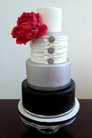Black And Silver Wedding Cake Ideas Fondant Wedding Cake Bottom Tier Is Airbrushed Black With A Faux Leather And Studded Band Third Tier Is Ai Fondant Wedding Cakes Cake Round Wedding Cakes