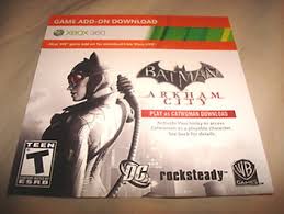 You can buy the arkham city skins pack that includes the batman beyond skin for 400 microsoft points or redeem a code for that skin. Free Batman Arkham City Catwoman Dlc Code Other Video Game Console Items Listia Com Auctions For Free Stuff