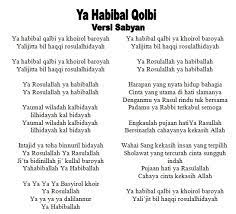 Lirik ya habibal qolbi oleh sabyan gambus. Lirik Lagu Ya Habibal Qolbi Cinta Pustaka Islam