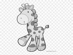 Baby Giraffe Animal Free Black White Clipart Images Cute Baby Animal Free Clipart Png Download 1153088 Pinclipart