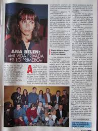 recorte revista pronto n.º 1094 1993 ana belén,
