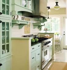 The Cabinets Are The Perfect Shade Of Green For This Kitchen Bright But Soft And Fresh Balancing Craftsman Kitchen Kitchen Inspirations Green Kitchen Cabinets