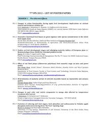 (hons) resource biotechnology (unimas) assistant director of agriculture (research), q.52 (kup) postharvest & research support. 7th Ips 2012 List Of Poster Papers Mardi