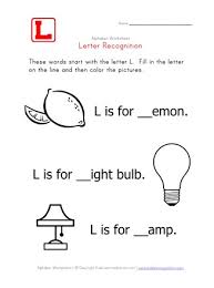 Let's learn about the words starting with l. Letter L Alphabet Recognition Worksheet All Kids Network