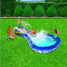 Toys R Us Babies R Us Kids Playing Splash Pool Water Slides