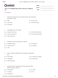 Soal penilaian tengah semester (pts / uts) ganjil kelas 7, 8. Soal Pts Semester 2 Pdto Kelas X Tbsm A F Print Quizizz