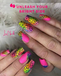 Lorinails | Nail Art Coach | Nail Artist | Love love this set of neon  leopard nails! I need more neon in my life 💙 I used @madam_glam Bright  Barble Pink and