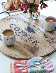 Diy Stenciled Coffee Tray Farmhouse Serving Trays Diy Tray Diy Coffee