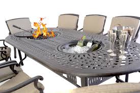 Lakeland mills cedar log lounge chair. Fire Ice Double Bowl Table 10 Chairs Outside Edge Garden Furniture
