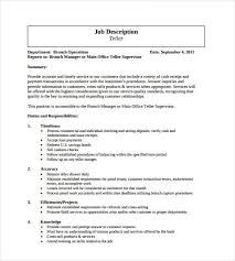 With branches located across 17 states, woodforest prides ourselves in saying we are a community bank. 9 Bank Teller Job Description Templates Free Sample Example Format Download Free Premium Templates