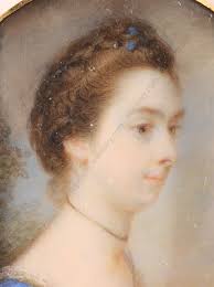 Jeremiah Meyer (1735-1789)-Attrib. "Lady in blue dress", high quality  miniature!