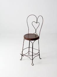 Vintage Ice Cream Parlor Chair Heart Back Tall Stool Parlor Chair Tall Stools Vintage Ice Cream