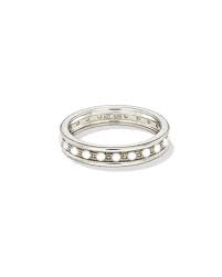 Drew 14k White Gold Band Ring in Freshwater Cultured Pearl