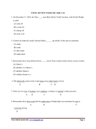 Toefl exercise skills 11 13 a 1. Toefl Review Exercise 1 25 Nature