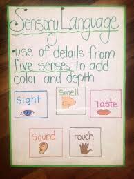 sensory language anchor chart anchor charts sensory