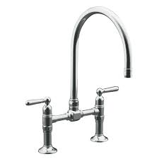 Home depot kitchen faucets feature spouts, handles, lift rod, cartridge aerator, mixing chamber, and water inlet that sufficiently help in the go to alibaba.com for reliable and competitive. Kohler Hirise Deck Mount 12 In 2 Handle High Arc Bridge Kitchen Faucet In Polished Stainless Steel K 7337 4 S The Home Depot