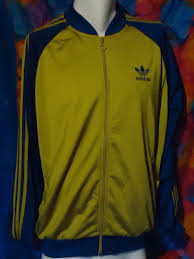 Black And Gold Adidas Zip Up Hoodie Adidas Gold Blue Tracksuit Men S Large Top Bottom Gold Adidas Tracksuit Vintage Outfits