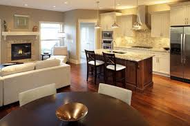 Executive Calgary Semi Detached Traditional Kitchen Calgary Steph Open Concept Kitchen Living Room Cottage Style Kitchen Living Room And Kitchen Design